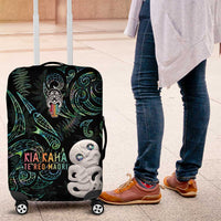Kia Hara Te reo Maori Luggage Cover Manaia Moko Mix Paua Shell LT7 Green - Polynesian Pride