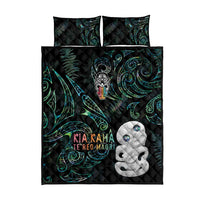 Kia Hara Te reo Maori Quilt Bed Set Manaia Moko Mix Paua Shell LT7 - Polynesian Pride