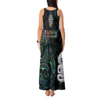 Kia Hara Te reo Maori Tank Maxi Dress Manaia Moko Mix Paua Shell LT7 - Polynesian Pride