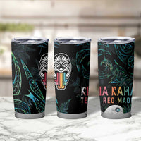 Kia Hara Te reo Maori Tumbler Cup Manaia Moko Mix Paua Shell LT7 - Polynesian Pride