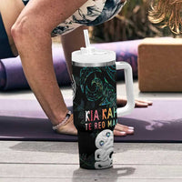 Kia Hara Te reo Maori Tumbler With Handle Manaia Moko Mix Paua Shell LT7 - Polynesian Pride