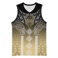 Aotearoa Maori Iwi Heritage Basketball Jersey Waikato Tainui Parauri LT7 Unisex Earth Gold - Polynesian Pride