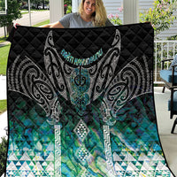 Aotearoa Maori Iwi Heritage Quilt Ngati Kahungunu Paua Shell Turquoise LT7 Green Blue - Polynesian Pride