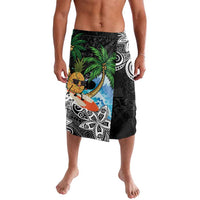 Tropical Christmas Polynesian Lavalava Funny Surfing Pineapple LT7 Black - Polynesian Pride