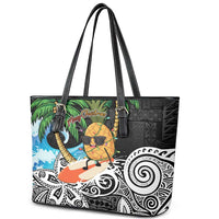Tropical Christmas Polynesian Leather Tote Bag Funny Surfing Pineapple LT7 - Polynesian Pride