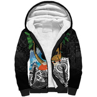 Tropical Christmas Polynesian Sherpa Hoodie Funny Surfing Pineapple LT7 Unisex Black - Polynesian Pride