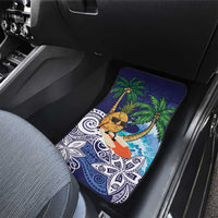 Tropical Christmas Polynesian Car Mats Funny Surfing Pineapple Blue LT7 - Polynesian Pride