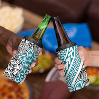 Turquoise Traditional Polynesian Tribal Tattoo Retro 4 in 1 Can Cooler Tumbler LT9 - Polynesian Pride