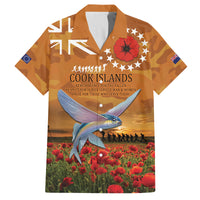 Cook Islands ANZAC Day Personalised Family Matching Puletasi and Hawaiian Shirt with Poppy Field LT9 Dad's Shirt - Short Sleeve Art - Polynesian Pride
