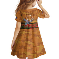Cook Islands ANZAC Day Personalised Family Matching Short Sleeve Bodycon Dress and Hawaiian Shirt with Poppy Field LT9 - Polynesian Pride