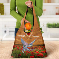 Cook Islands ANZAC Day Personalised Grocery Bag with Poppy Field LT9 - Polynesian Pride