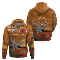 Cook Islands ANZAC Day Personalised Zip Hoodie with Poppy Field LT9 - Polynesian Pride