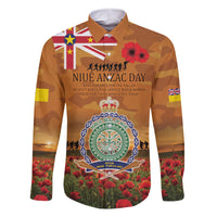 Niue ANZAC Day Personalised Family Matching Long Sleeve Bodycon Dress and Hawaiian Shirt with Poppy Field LT9 Dad's Shirt - Long Sleeve Art - Polynesian Pride