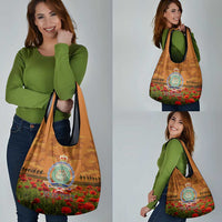 Niue ANZAC Day Personalised Grocery Bag with Poppy Field LT9 - Polynesian Pride