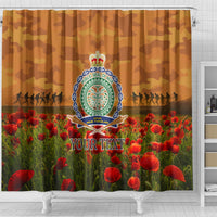Niue ANZAC Day Personalised Shower Curtain with Poppy Field LT9 - Polynesian Pride