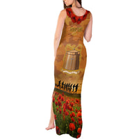 Tokelau ANZAC Day Personalised Tank Maxi Dress with Poppy Field LT9 - Polynesian Pride