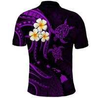 Polynesian Hawaii Polo Shirt Niihau Islands with Pacific Plumeria Purple Vibe LT9 - Polynesian Pride