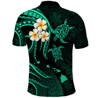 Polynesian Hawaii Polo Shirt Niihau Islands with Pacific Plumeria Turquoise Vibe LT9 - Polynesian Pride