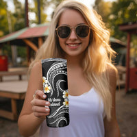 Hawaii Ni'ihau Islands Pacific Plumeria Skinny Tumbler White Polynesian Tattoo