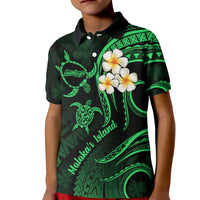 Hawaii Kid Polo Shirt Molokai Islands Polynesian Sunset Plumeria Green Vibe LT9 Kid Green - Polynesian Pride