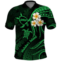 Hawaii Polo Shirt Molokai Islands Polynesian Sunset Plumeria Green Vibe LT9 Green - Polynesian Pride