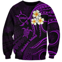 Polynesian Hawaii Sweatshirt Molokai Islands with Pacific Plumeria Purple Vibe LT9 Unisex Purple - Polynesian Pride