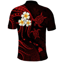Polynesian Hawaii Polo Shirt Molokai Islands with Pacific Plumeria Red Vibe LT9 - Polynesian Pride
