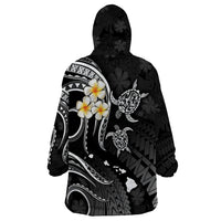 Polynesian Hawaii Wearable Blanket Hoodie Molokai Islands with Pacific Plumeria White Vibe LT9 - Polynesian Pride