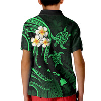 Hawaii Kid Polo Shirt Lanai Islands Polynesian Sunset Plumeria Green Vibe LT9 - Polynesian Pride