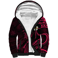 Hawaii Sherpa Hoodie Lanai Islands Polynesian Sunset Plumeria Pink Vibe LT9 Unisex Pink - Polynesian Pride