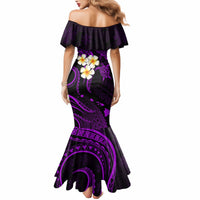 Polynesian Hawaii Mermaid Dress Lanai Islands with Pacific Plumeria Purple Vibe LT9 - Polynesian Pride