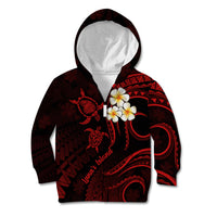 Polynesian Hawaii Kid Hoodie Lanai Islands with Pacific Plumeria Red Vibe LT9 Zip Hoodie Red - Polynesian Pride