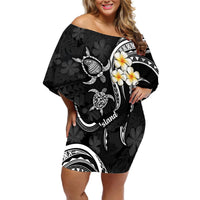 Polynesian Hawaii Off Shoulder Short Dress Lanai Islands with Pacific Plumeria White Vibe LT9 Women White - Polynesian Pride