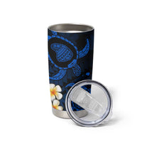Hawaii Lanai Islands Pacific Plumeria Tumbler Cup Blue Polynesian Tattoo LT9 - Polynesian Pride