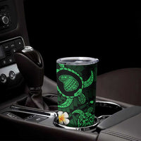 Hawaii Lanai Islands Pacific Plumeria Tumbler Cup Green Polynesian Tattoo LT9 - Polynesian Pride