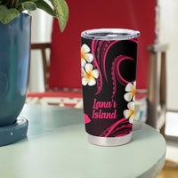 Hawaii Lanai Islands Pacific Plumeria Tumbler Cup Pink Polynesian Tattoo LT9 - Polynesian Pride