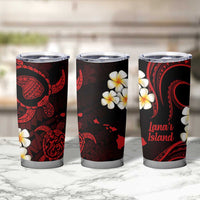 Hawaii Lanaʻi Islands Pacific Plumeria Tumbler Cup Red Polynesian Tattoo
