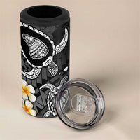 Hawaii Lanaʻi Islands Pacific Plumeria 4 in 1 Can Cooler Tumbler White Polynesian Tattoo