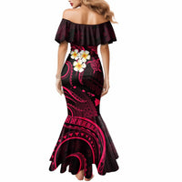 Hawaii Mermaid Dress Kauai Islands Polynesian Sunset Plumeria Pink Vibe LT9 - Polynesian Pride