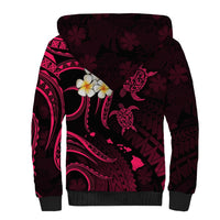 Hawaii Sherpa Hoodie Kauai Islands Polynesian Sunset Plumeria Pink Vibe LT9 - Polynesian Pride