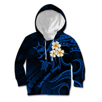 Hawaii Kid Hoodie Kahoolawe Islands Polynesian Sunset Plumeria LT9 Blue - Polynesian Pride