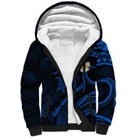 Hawaii Sherpa Hoodie Kahoolawe Islands Polynesian Sunset Plumeria LT9 Unisex Blue - Polynesian Pride