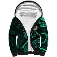 Polynesian Hawaii Sherpa Hoodie Kahoolawe Islands with Pacific Plumeria Turquoise Vibe LT9 Unisex Turquoise - Polynesian Pride