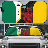 Personalised PNG Hela Province Auto Sun Shade Bird of Paradise Tattoo Flag Motif - Polynesian Pride