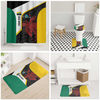 Personalised PNG Hela Province Bathroom Set Bird of Paradise Tattoo Flag Motif - Polynesian Pride