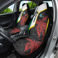 Personalised PNG Hela Province Car Seat Cover Bird of Paradise Tattoo Flag Motif - Polynesian Pride