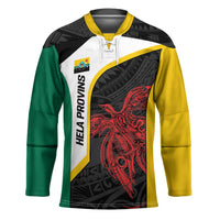Personalised PNG Hela Province Hockey Jersey Bird of Paradise Tattoo Flag Motif - Polynesian Pride