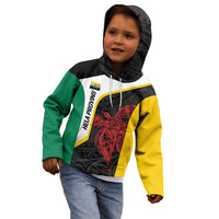 Personalised PNG Hela Province Kid Hoodie Bird of Paradise Tattoo Flag Motif - Polynesian Pride