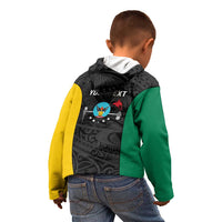 Personalised PNG Hela Province Kid Hoodie Bird of Paradise Tattoo Flag Motif - Polynesian Pride