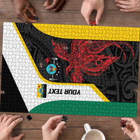 Personalised PNG Hela Province Puzzle Bird of Paradise Tattoo Flag Motif - Polynesian Pride